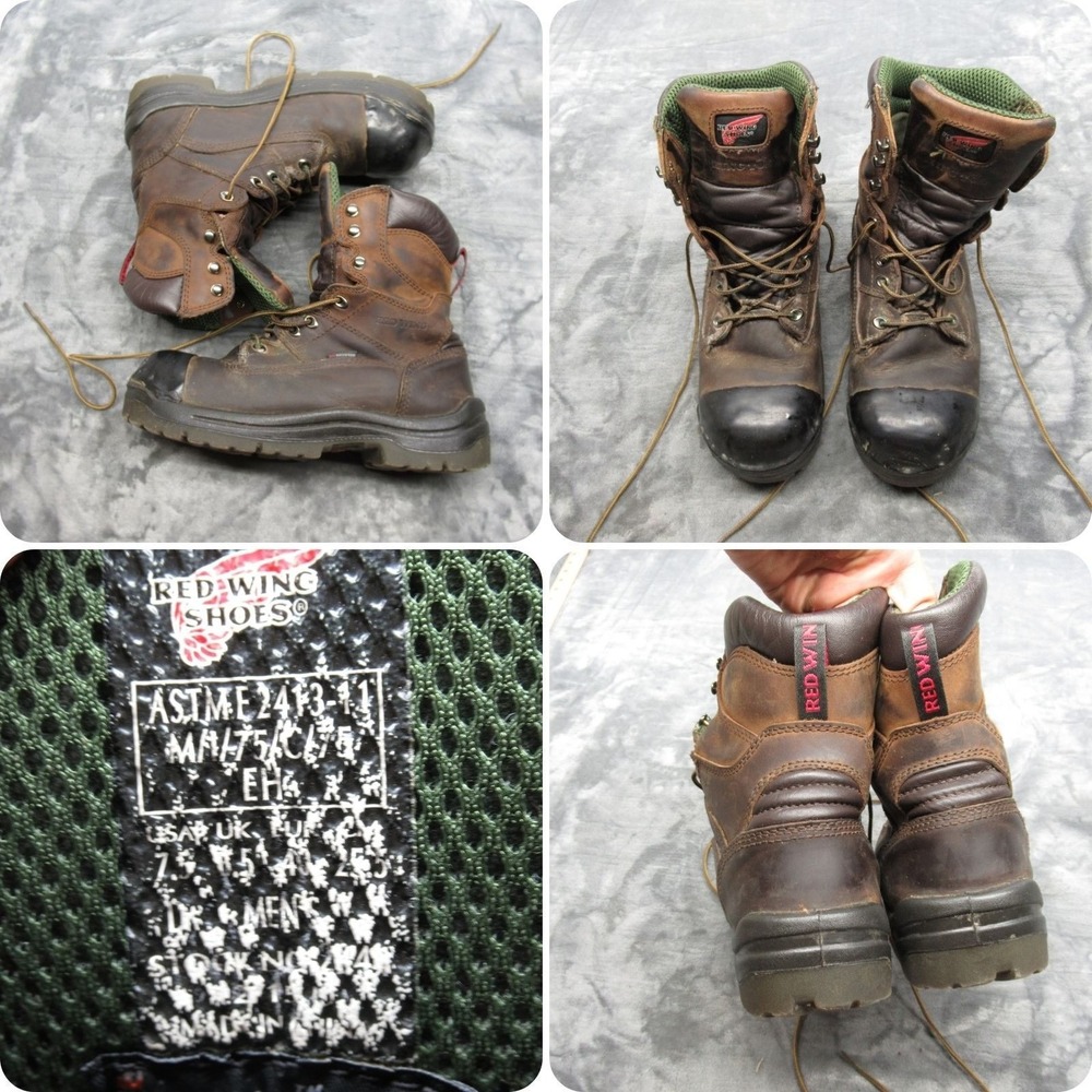 Red Wings Boots Men 7.5 Brown Leather Waterproof King Toe Thinsulate Work READ